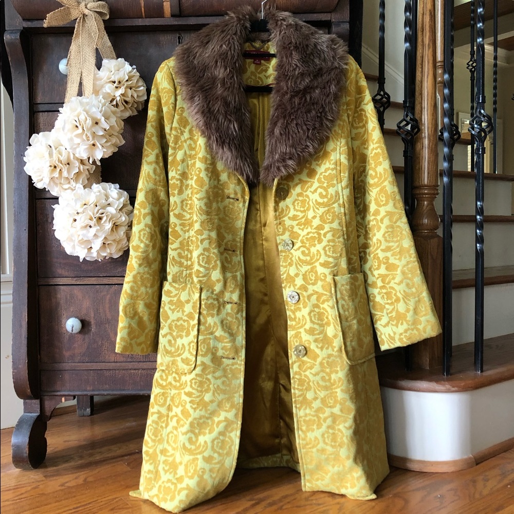 Paisley Faux Fur Coat